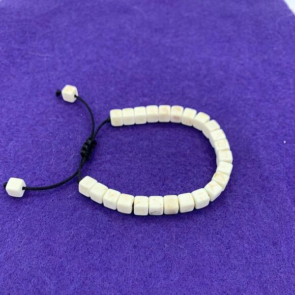 Bracelet, new, no tags, real white turquoise, adjustable size, beach,  boho - Picture 1 of 16